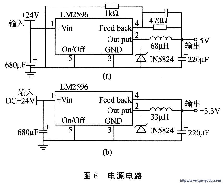 LM2596 application circuit output power circuit diagram