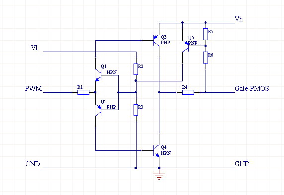 General PMOS driver circuit diagram