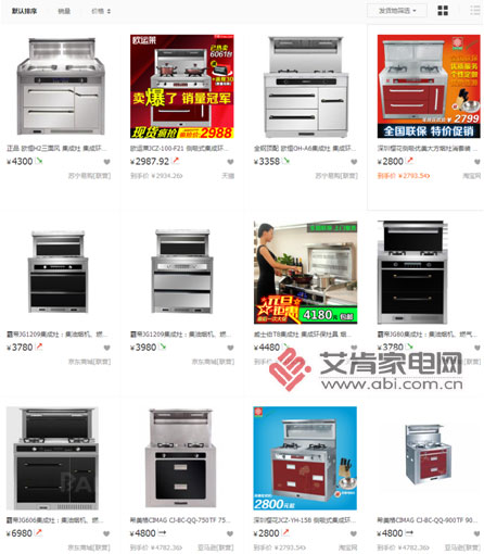 Online sales integrated stoves are mostly based on miscellaneous brands