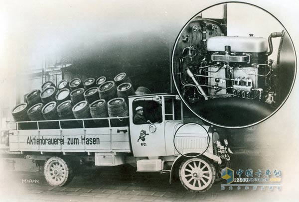 The first "Beer Truck" equipped with a diesel direct injection engine