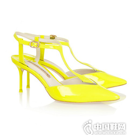 SOPHIA WEBSTERè§å…‰æ¼†çš®Tå­—å¸¦ä¸­è·Ÿéž‹