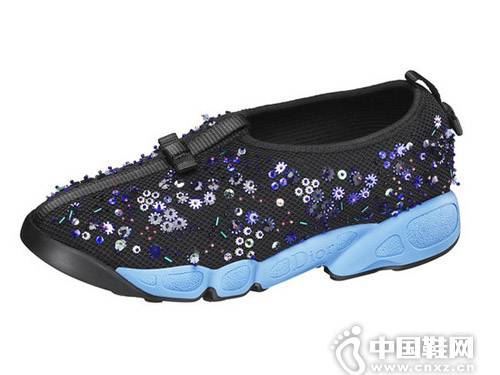 The DIOR Fusion Sneakersè¿åŠ¨éž‹(é»‘è‰²ç½‘çœ¼ x è“è‰²èƒ¶åº•)