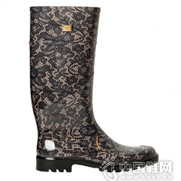 DOLCE & GABBANA è•¾ä¸å°å›¾æ©¡èƒ¶é›¨é´