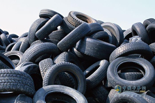 Piled up waste tires