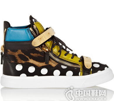 GIUSEPPE ZANOTTI çš®é©å°èŠ±ä¸ç¼Žé«˜å¸®è¿åŠ¨éž‹