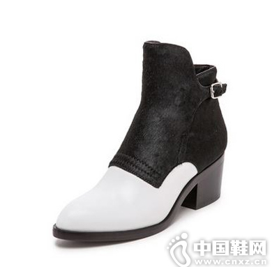 Alexander Wang Cara è¿žæ¯›å°ç‰›çš®é¥°è¾¹æ‹¼è‰²çŸ­é´