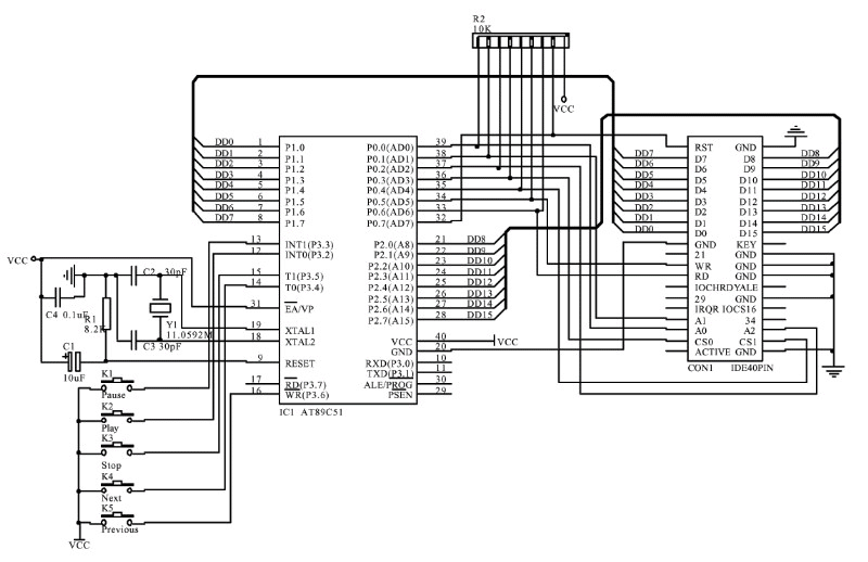 Optical drive interface principle circuit diagram