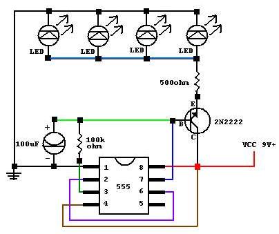 Breathing lamp circuit diagram designed by NE555