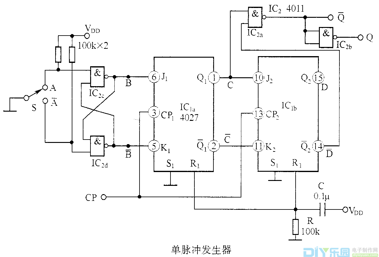 Single pulse generator circuit diagram