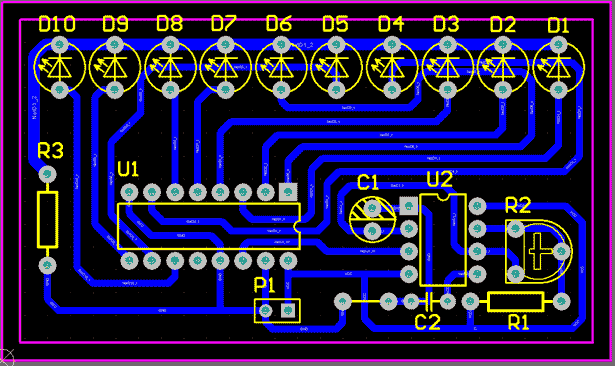 CD4017 water light PCB diagram