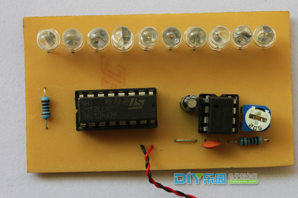 CD4017 water light circuit front photo