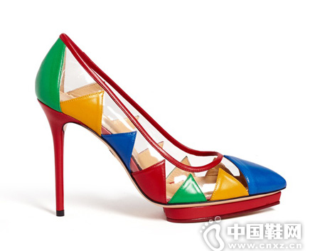 ã€€CHARLOTTE OLYMPIA çš®é©æ‹¼è´´PVCé«˜è·Ÿéž‹