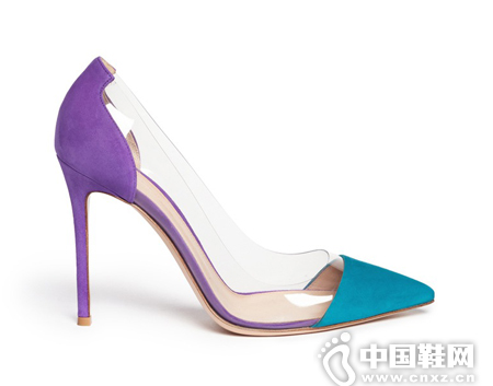 Gianvito Rossi éº‚çš®é€æ˜Žæ‹¼æŽ¥å°–å¤´é«˜è·Ÿéž‹