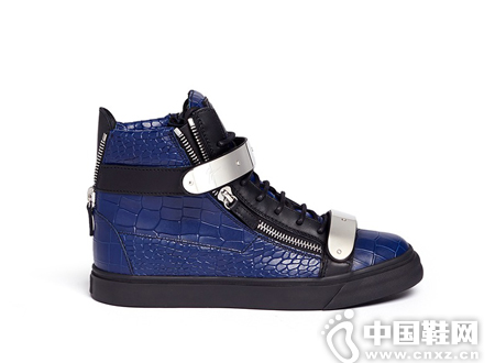 GIUSEPPE ZANOTTI DESIGN é³„é±¼çº¹é‡‘å±žæ­æ‰£é«˜ç­’è¿åŠ¨éž‹