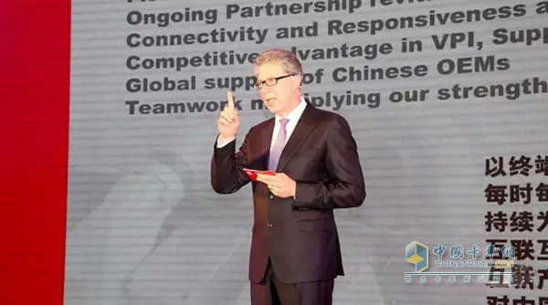 Cao Shide, vice president of Cummins Group, speaks