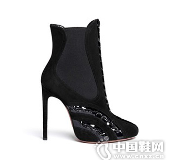 AZZEDINE ALAÃA ç³»å¸¦è£…é¥°éº‚çš®æ‹¼æ¼†çš®é«˜è·ŸçŸ­é´