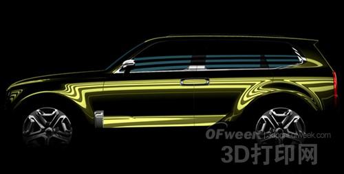 Kia Telluride concept car interior map exposure with 3D printing