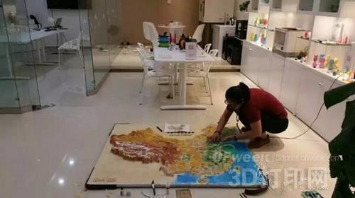 Up to now, the largest 3D printing can be customized to display the map