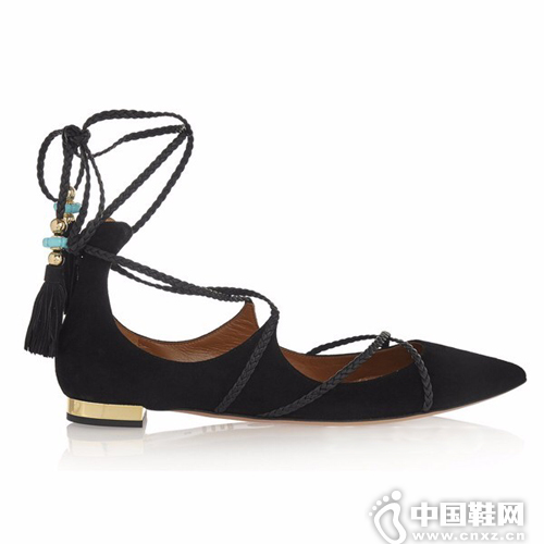 Aquazzura é»‘è‰²ç»‘å¸¦å¹³åº•éž‹