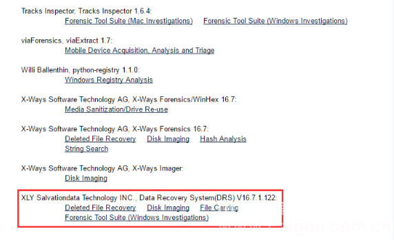 Efficiency Source DRS Selected as a List of NIST Forensics Tools