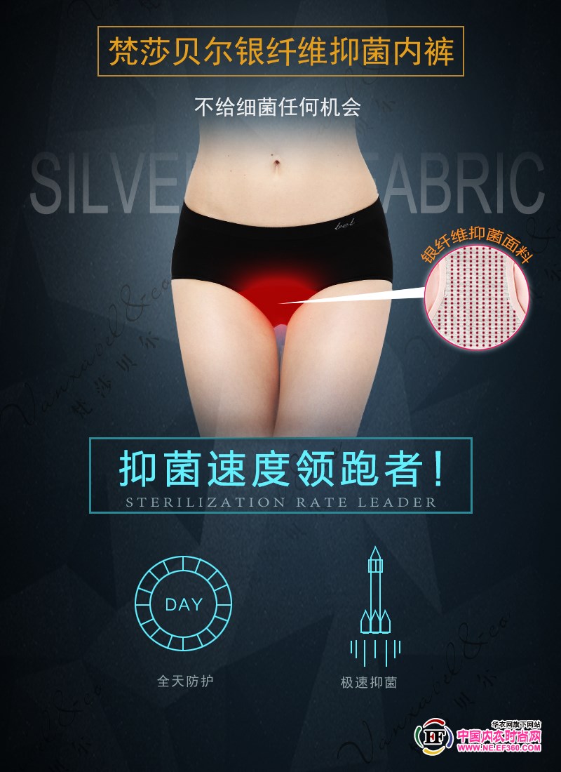 Van Sabel silver fabric antibacterial underwear does not give bacteria any chance