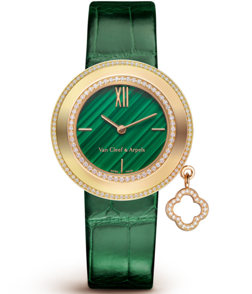 Van Cleef & Arpels brand new Charms Malachite watch