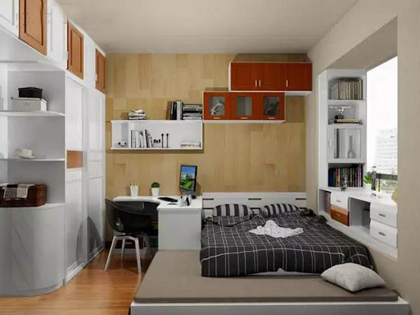 One room, one hall, 50m2 small apartment decoration renderings, easily squeezed out a study