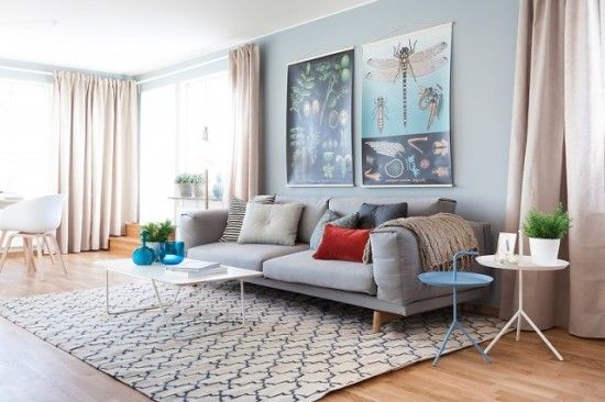 Scandinavian style in blue and grey, simple and fresh!