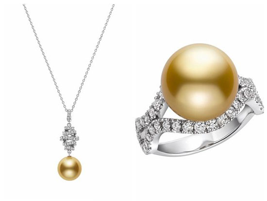 MIKIMOTO Day & Night Collection 18Kç™½é‡‘+é‡‘å—æ´‹çç é…é’»çŸ³