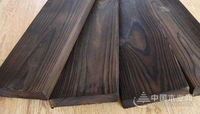 The difference between Douglas fir wood and carbonized wood