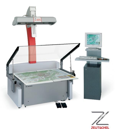 Large format high-precision simulation copy scanner for archival simulation escort