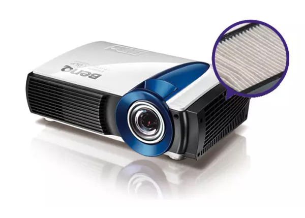 Dust filter to extend the life of educational projectors