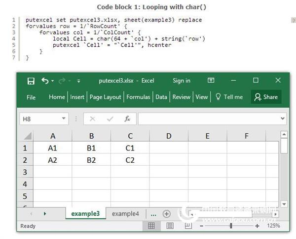 Stata creates an Excel spreadsheet with the putexcel command