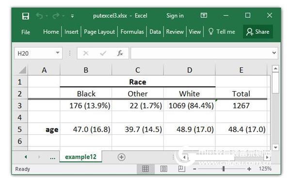 Stata creates an Excel spreadsheet with the putexcel command