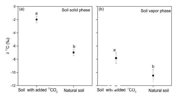 Isotope analyzer for measuring the absorption of non-biological CO2 in arid soil