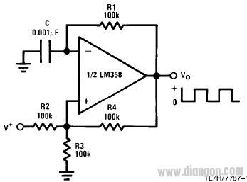 Square wave generator consisting of LM358