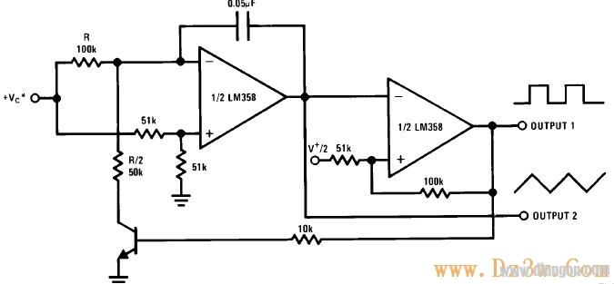 LM358 Voltage Controlled Oscillator VCO
