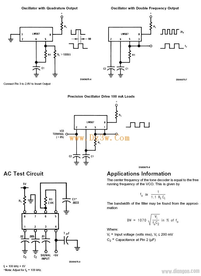 LM567 typical application circuit
