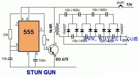 Homemade 12V boost to 20,000 V circuit diagram