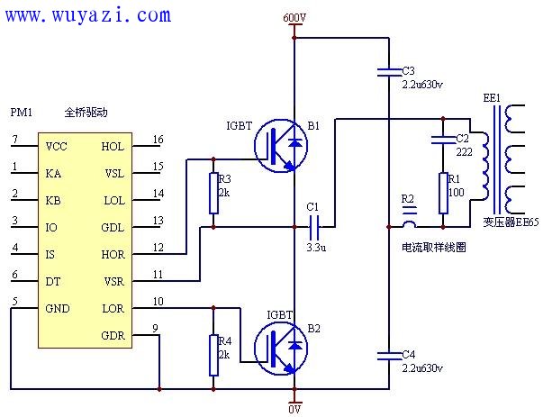 Switching power supply driver PM4040F circuit diagram