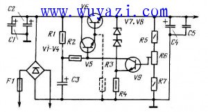 />  Parts list:  R1:1K2  R2:1K6  R3:10 K  R4:2K7  R5: 390 Î©  R6: 1K  R7: 2K2  C1: 2000uF/50V  C2: 4000uF/50V  C3: 200uF/50V  C4: 2000uF/50V  C5:0.1  V1 - V4: KD202B  V5: L701A  V6: KT803A  V7 - V8: KT803A  N7 - N8: D814A  N9:KT602A</p> </div> </div> <div class="tech-detail-share"> <!-- Baidu Button BEGIN --> <div class="bdsharebuttonbox"> <a href="#" class="bds_qzone" data-cmd="qzone" title="Share to QQ space"></a> <a href="#" class="bds_tsina" data-cmd="tsina " title="Share to Sina Weibo"></a> <a href="#" class="bds_weixin" data-cmd="weixin" title="Share to WeChat">< /a> <span>Share to:</span> </div> <script>window._bd_share_config = { "common": { "bdSnsKey": {}, "bdText": "", "bdMini": "1 ", "bdMiniList": false, "bdPic": "", "bdStyle": "2", "bdSize": "16" }, "share": {} }; with (document) 0[(getElementsByTagName(