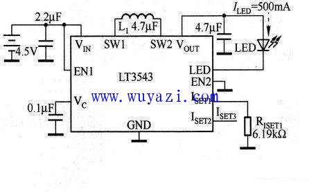 LTC3543 drive white LED circuit diagram