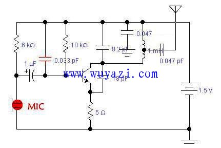 10 yuan production 1.5V micro FM FM microphone circuit diagram