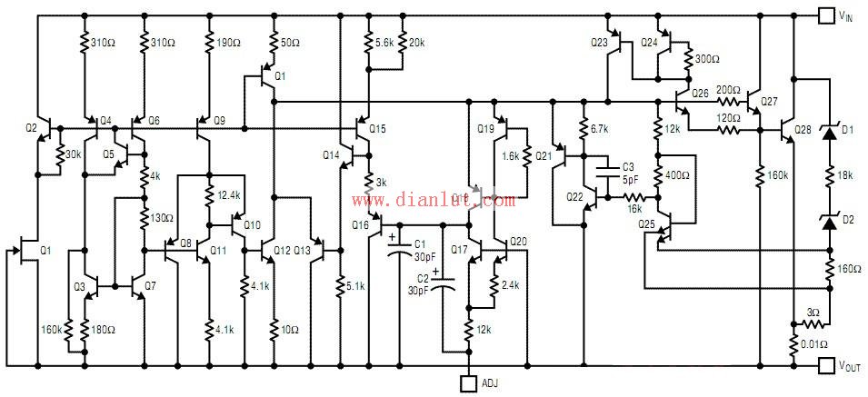 LM338 internal circuit