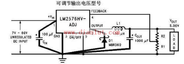 LM2576-ADJ application circuit