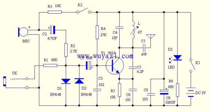 FM FM microphone production tutorial circuit diagram