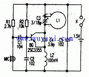 Micro FM FM wireless microphone transmitter circuit diagram