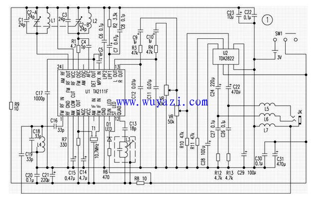 Homemade high quality pocket FM FM stereo radio circuit diagram