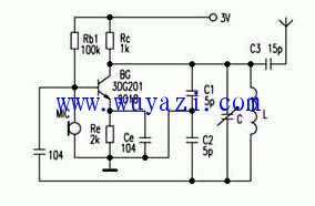 A simple FM tuner microphone circuit diagram