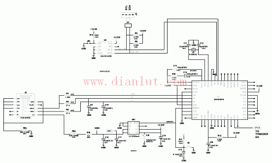 TPA2028D1YZFEVM evaluation board circuit diagram